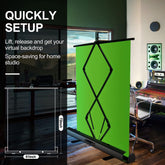 61x72in Collapsible Chroma Key Panel Portable & Retractable Wrinkle-Resistant Backdrop
